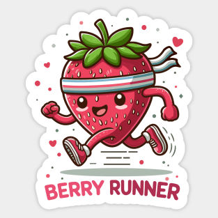 Berry Runner: Strawberry Stride Sticker